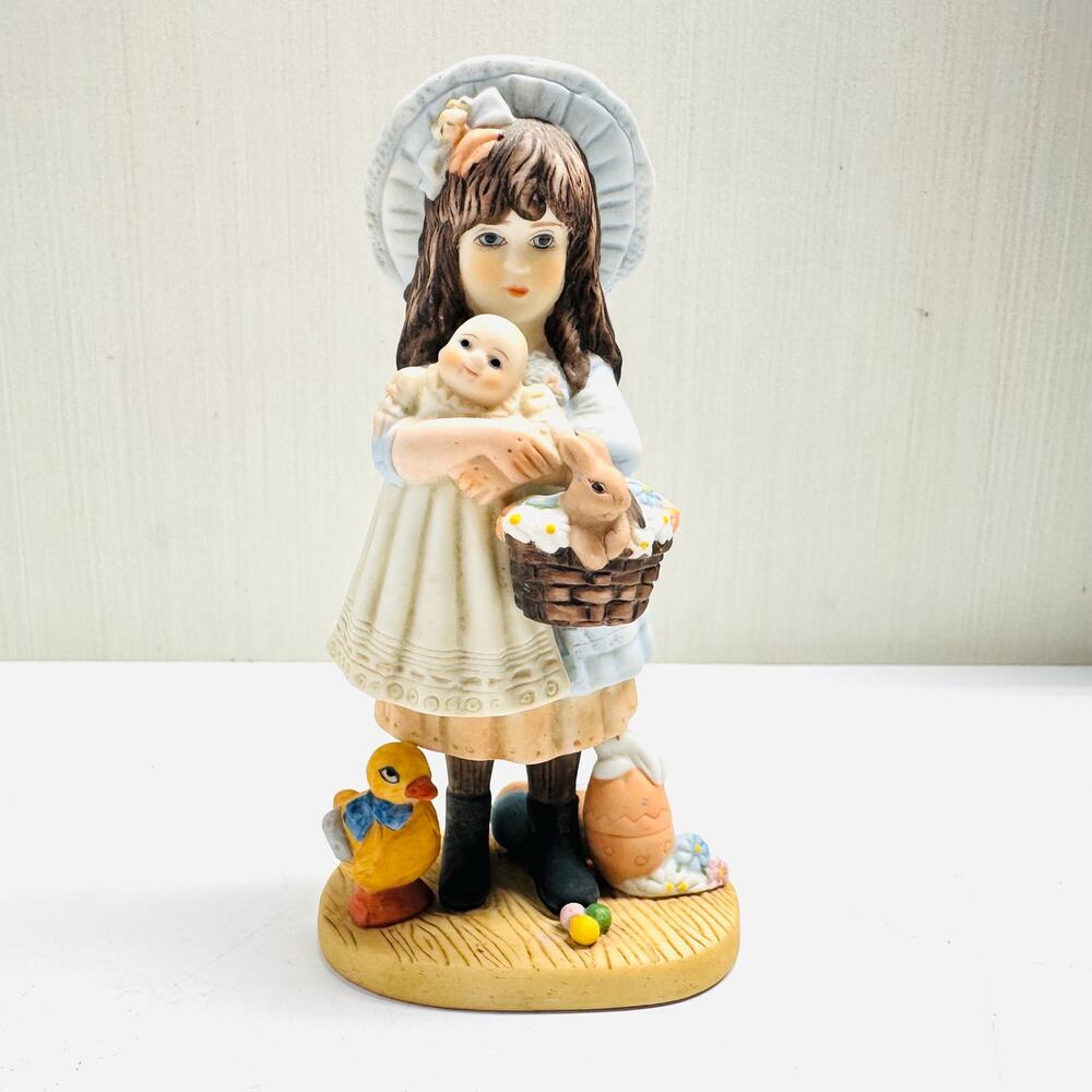 Vintage Jan Hagara Limited Edition Victoria Porcelain Bisque Figurine Easter